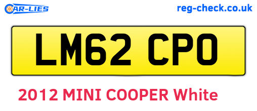 LM62CPO are the vehicle registration plates.