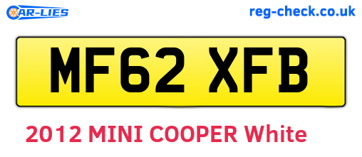 MF62XFB are the vehicle registration plates.