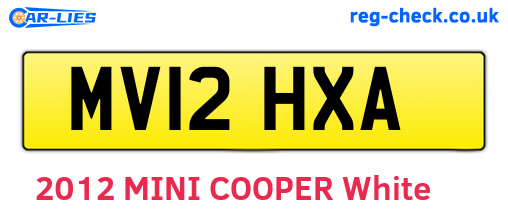 MV12HXA are the vehicle registration plates.