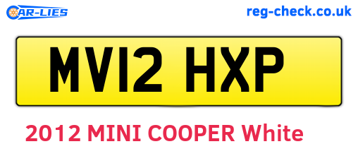 MV12HXP are the vehicle registration plates.