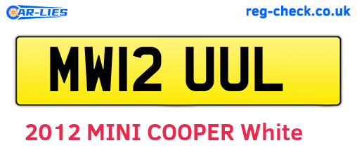 MW12UUL are the vehicle registration plates.