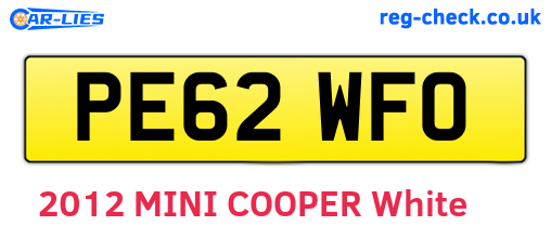 PE62WFO are the vehicle registration plates.