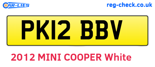 PK12BBV are the vehicle registration plates.