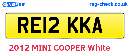 RE12KKA are the vehicle registration plates.