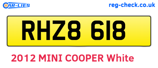 RHZ8618 are the vehicle registration plates.