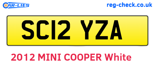 SC12YZA are the vehicle registration plates.