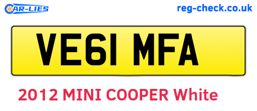 VE61MFA are the vehicle registration plates.