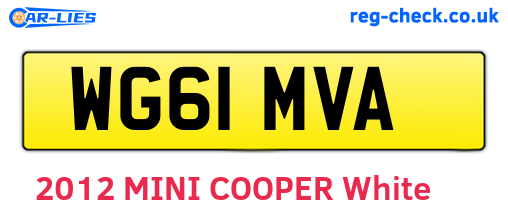 WG61MVA are the vehicle registration plates.