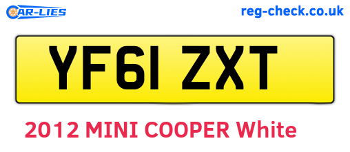 YF61ZXT are the vehicle registration plates.