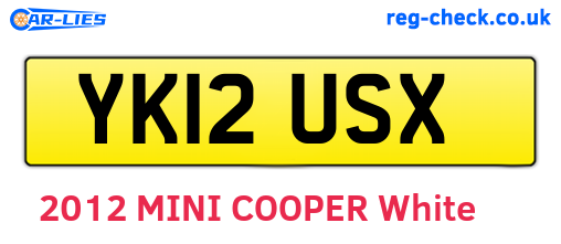 YK12USX are the vehicle registration plates.