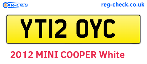 YT12OYC are the vehicle registration plates.