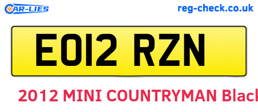 EO12RZN are the vehicle registration plates.