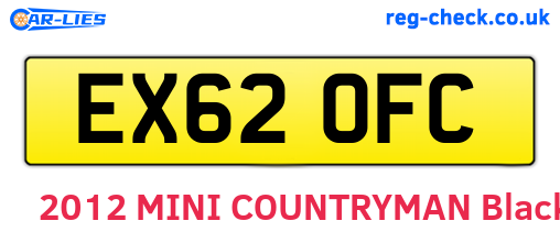 EX62OFC are the vehicle registration plates.