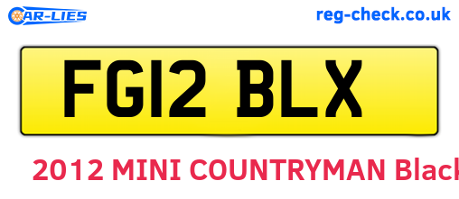 FG12BLX are the vehicle registration plates.