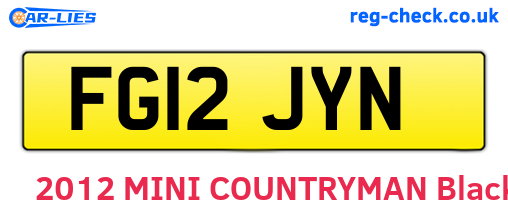 FG12JYN are the vehicle registration plates.