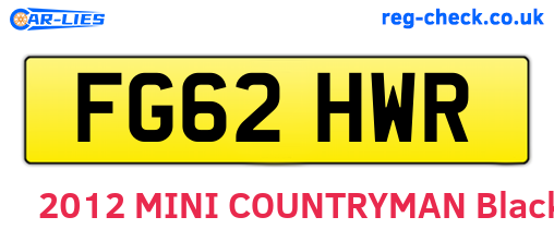 FG62HWR are the vehicle registration plates.