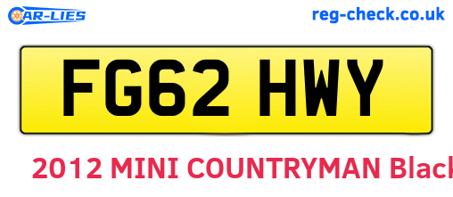 FG62HWY are the vehicle registration plates.