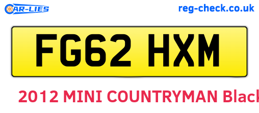 FG62HXM are the vehicle registration plates.