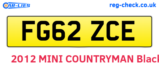 FG62ZCE are the vehicle registration plates.