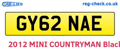 GY62NAE are the vehicle registration plates.