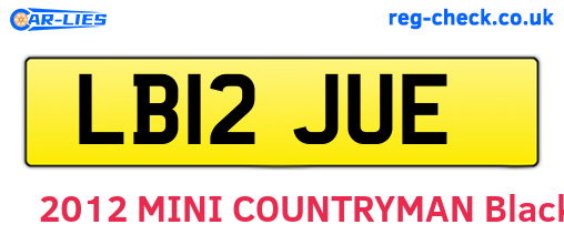 LB12JUE are the vehicle registration plates.