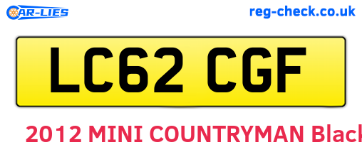 LC62CGF are the vehicle registration plates.