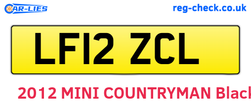 LF12ZCL are the vehicle registration plates.