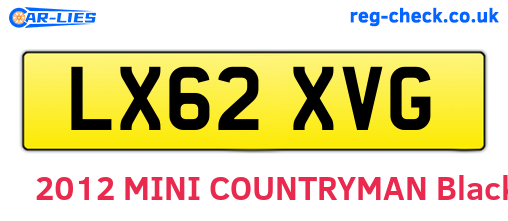 LX62XVG are the vehicle registration plates.