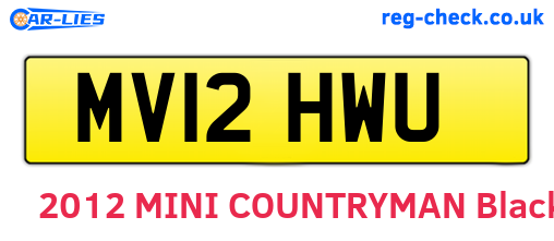 MV12HWU are the vehicle registration plates.