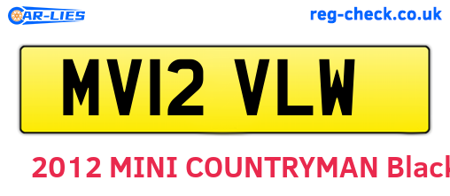 MV12VLW are the vehicle registration plates.