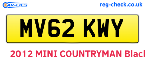 MV62KWY are the vehicle registration plates.