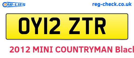 OY12ZTR are the vehicle registration plates.