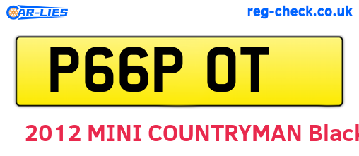 P66POT are the vehicle registration plates.
