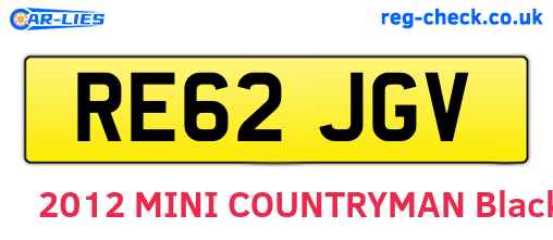 RE62JGV are the vehicle registration plates.