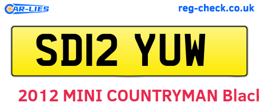 SD12YUW are the vehicle registration plates.
