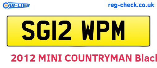 SG12WPM are the vehicle registration plates.