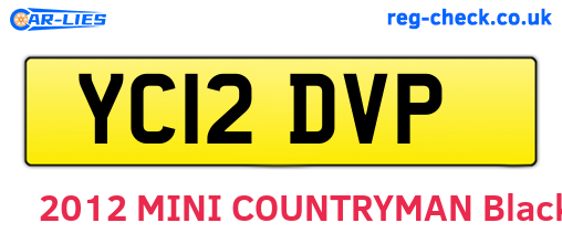 YC12DVP are the vehicle registration plates.