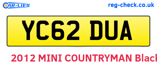 YC62DUA are the vehicle registration plates.