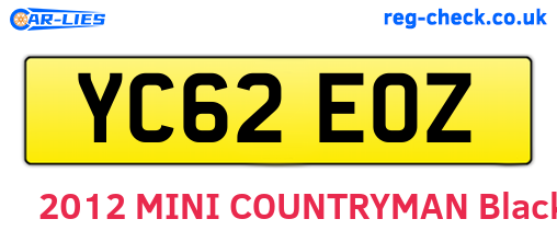 YC62EOZ are the vehicle registration plates.