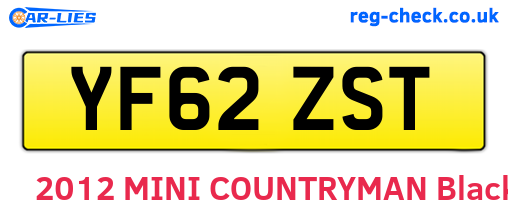 YF62ZST are the vehicle registration plates.