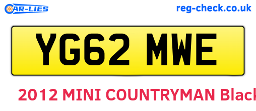 YG62MWE are the vehicle registration plates.