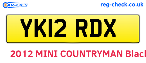 YK12RDX are the vehicle registration plates.