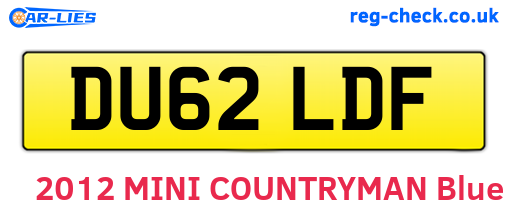 DU62LDF are the vehicle registration plates.