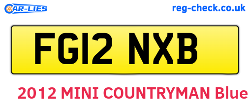 FG12NXB are the vehicle registration plates.