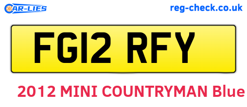 FG12RFY are the vehicle registration plates.