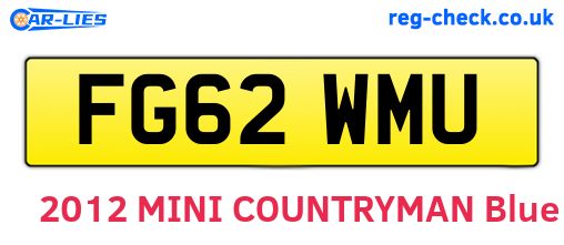 FG62WMU are the vehicle registration plates.