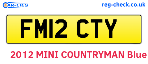 FM12CTY are the vehicle registration plates.