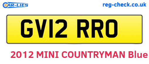 GV12RRO are the vehicle registration plates.