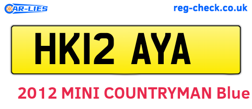 HK12AYA are the vehicle registration plates.