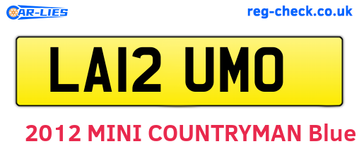 LA12UMO are the vehicle registration plates.